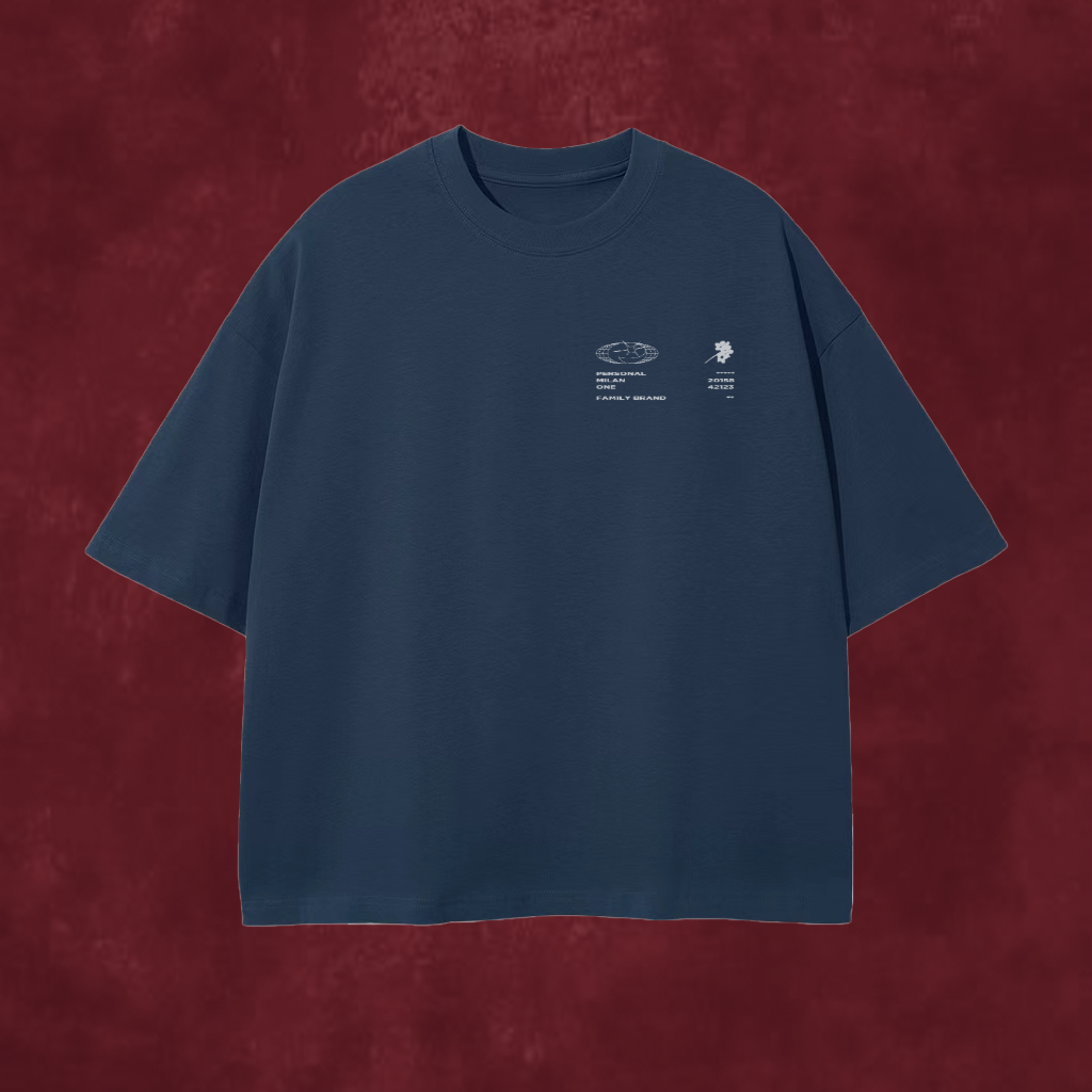 Milan Flower Tee Midnight Blue