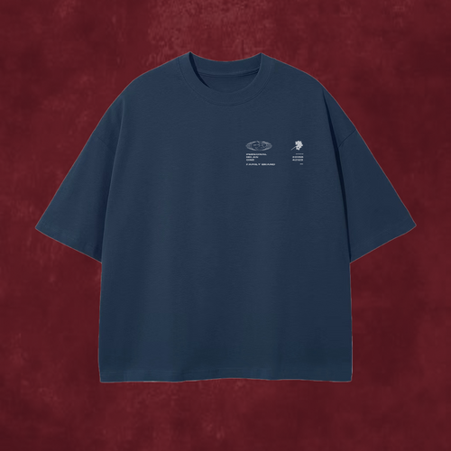 Milan Flower Tee Midnight Blue