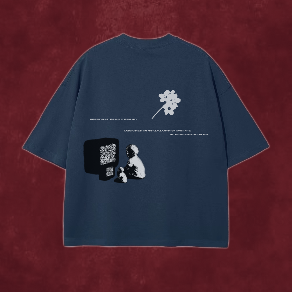 Milan Flower Tee Midnight Blue