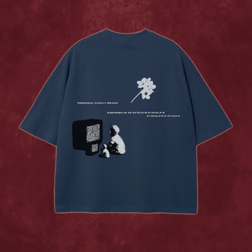 Milan Flower Tee Midnight Blue